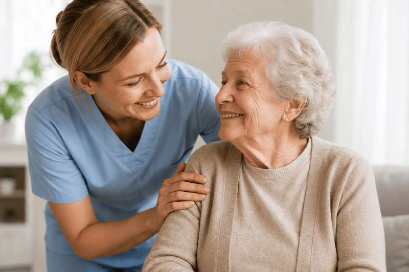 Opiekunka z seniorką